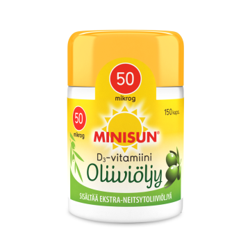Minisun D-vitamiini Oliiviöljy 50 mikrog 150 KPL