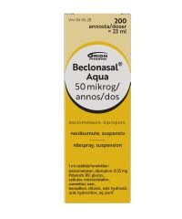 BECLONASAL AQUA nenäsumute, suspensio 50 mikrog/annos 200 annosta