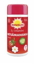 Minisun D-vitamiini Metsämansikka 50 mikrog 200 tabl