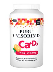 Puru Calsorin D3 500 mg + 20 mikrog 100 purutabl