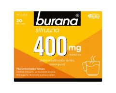 BURANA SITRUUNA jauhe oraaliliuosta varten, annospussi 400 mg 20 kpl