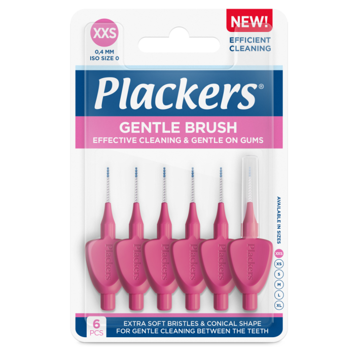 1000018530_Plackers_Gentle_Brush_XXS_0_4mm_hammasvaliharja_6_kpl_pakkauskuva_Pakkauskuva20836_jpg